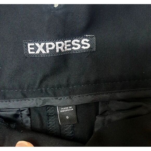 Express Womens Black Cuffed Shorts Size 6 Dressy Pockets Belt Loops Formal - Picture 6 of 7
